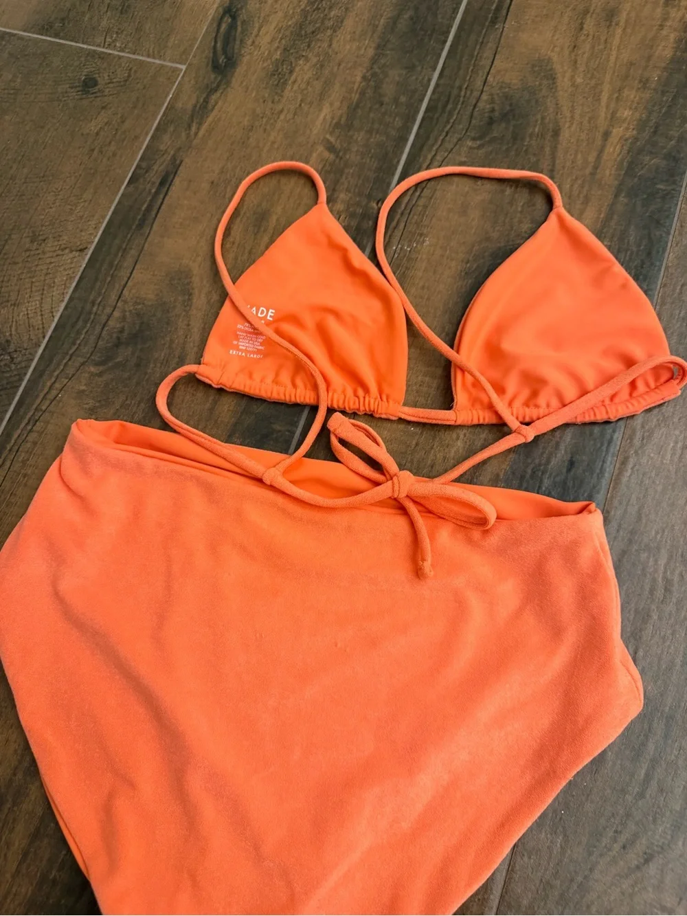 Jade Swim Terry Orange High-Waist Bikini Set